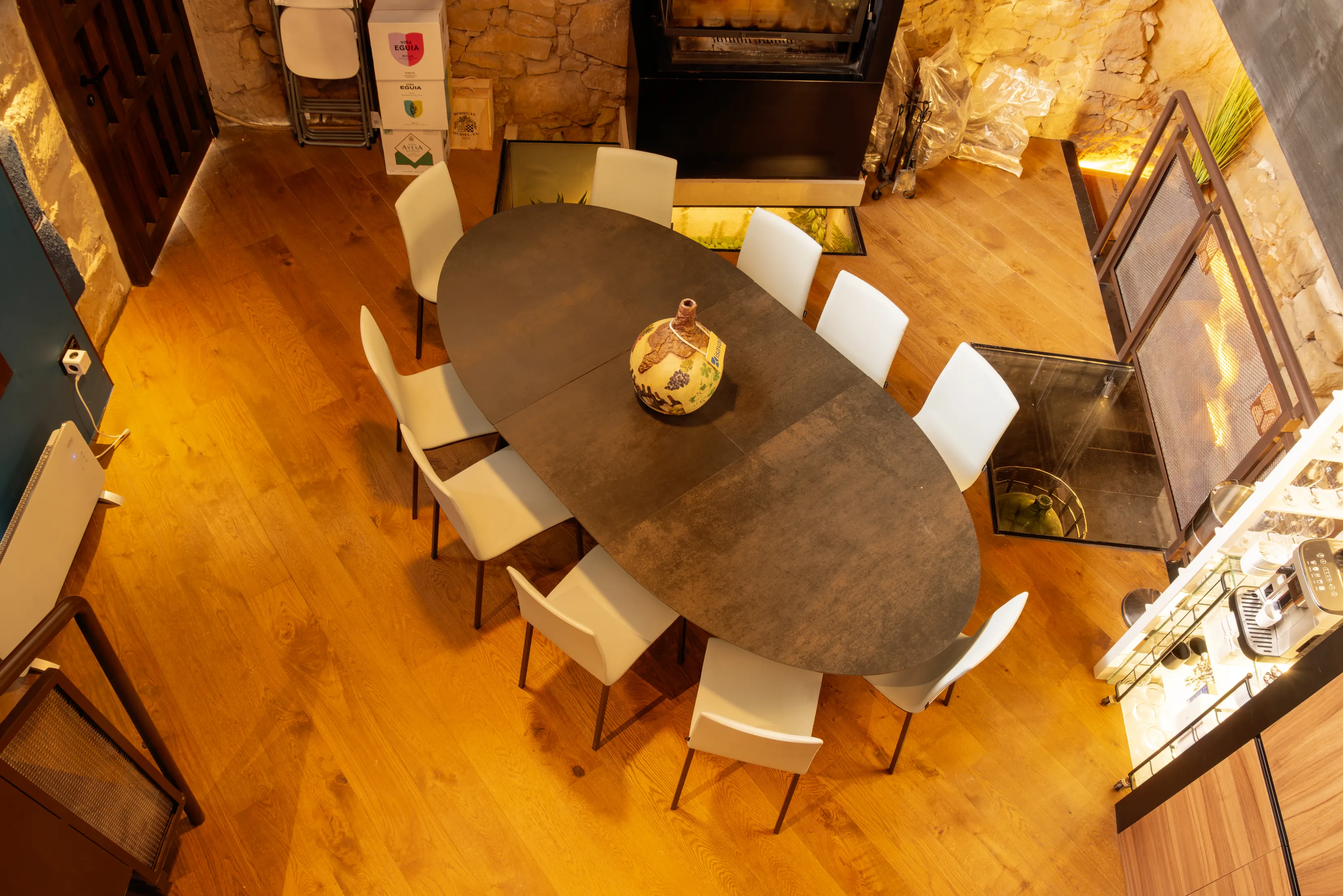 Vista cenital de la cocina integrada.